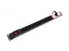 Armac Listwa przeciwprzepięciowa  M12/16A Rack 19'' 2.5m czarna (12 gniazd) do montażu pionowego